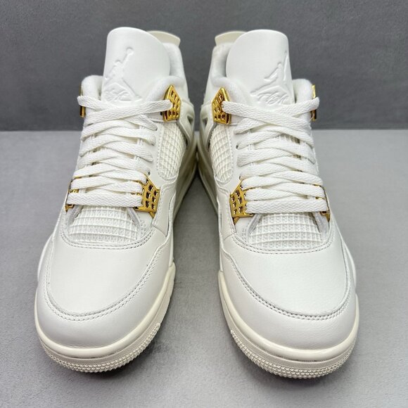 Womens Size 8 Nike Air Jordan 4 Retro Shoes Sail / Metallic Gold AQ9129-170 NEW - Picture 2 of 9